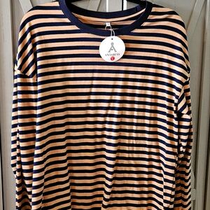 Anrabess Striped Long Sleeve Top Large